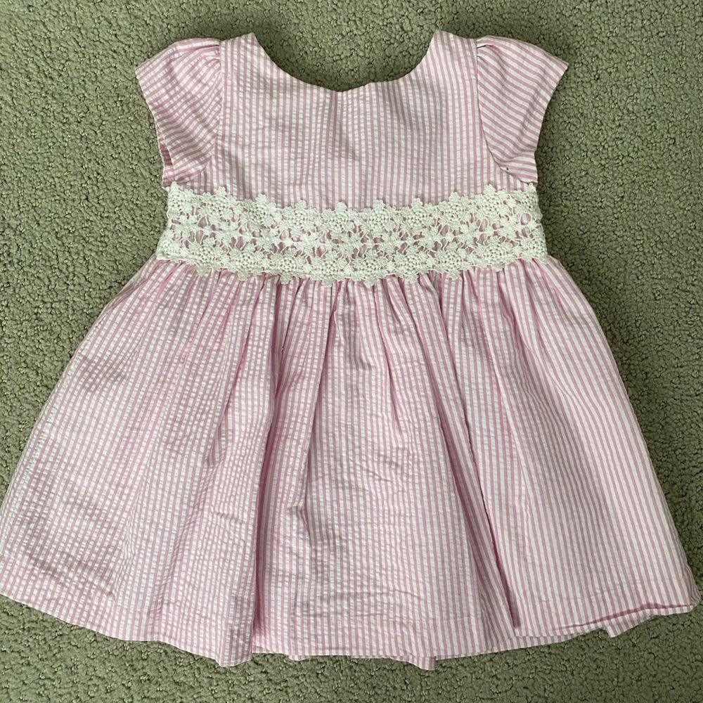 Ralph Lauren 6m pink seersucker dress diaper cover